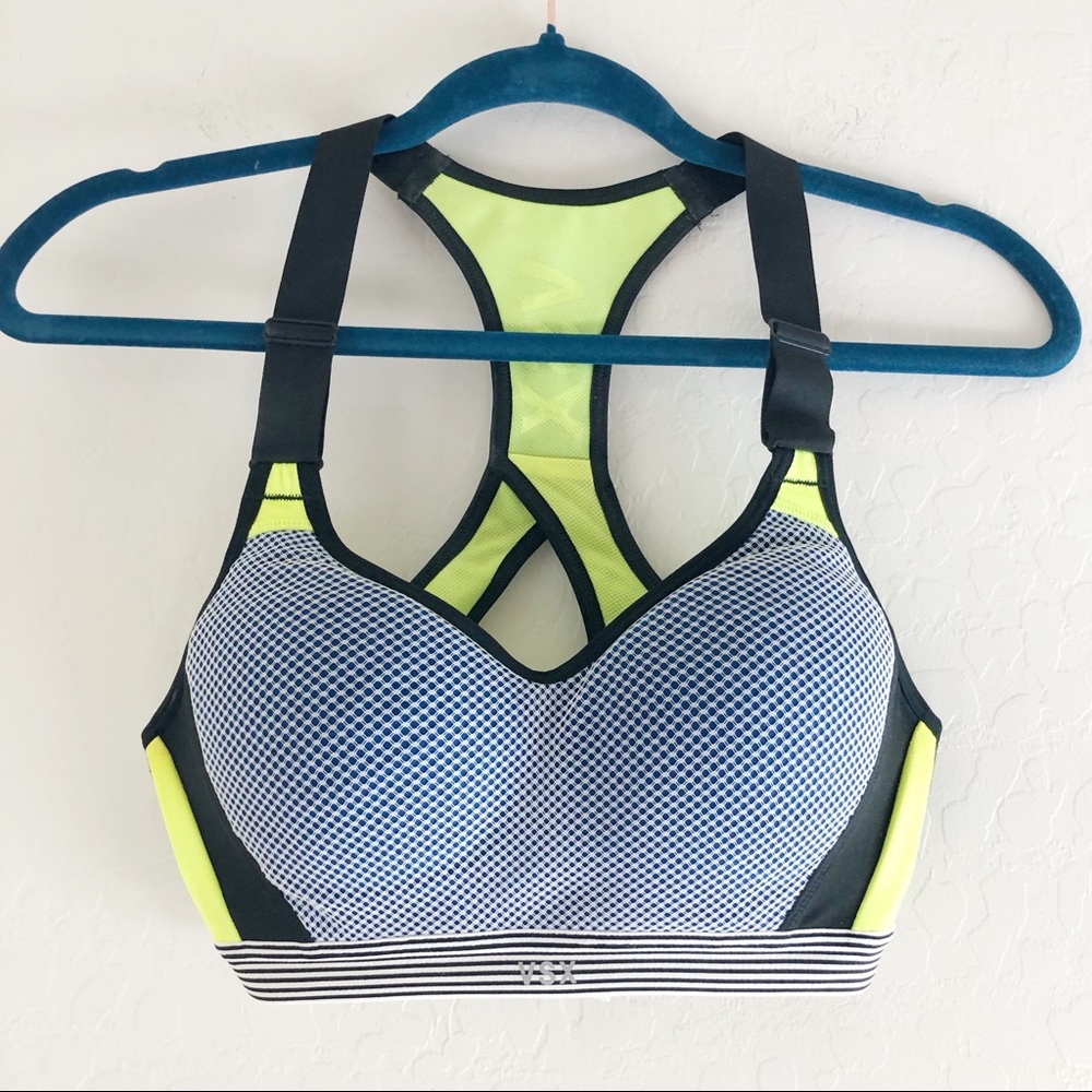 Victoria’s Secret Sport Blue Lime Sports Bra size 32B